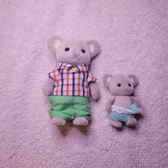 Sylvanian Calico Critters Koala Bear Family Daddy & Daughter Lot Of 2 Flocked - Picture 2 of 5